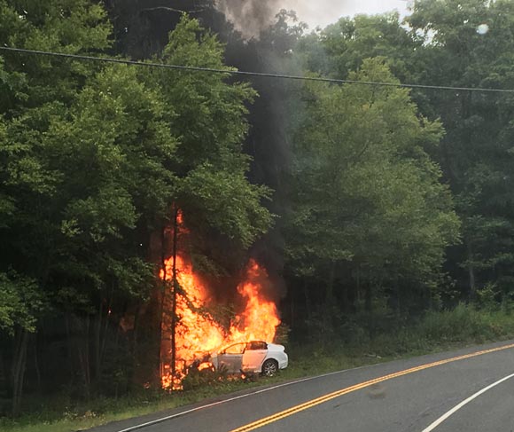 Car Fire near High Point State Park‏