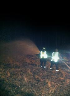 fire fighting at night