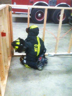 Firefighters training