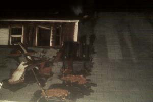 house fire debris