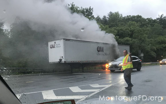 Commercial Tractor Trailer Fire on the Road‏