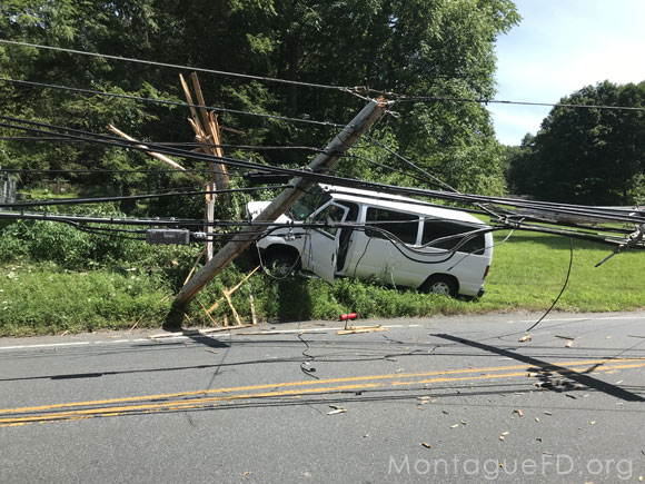 Van Hits Utility Pole Accident‏
